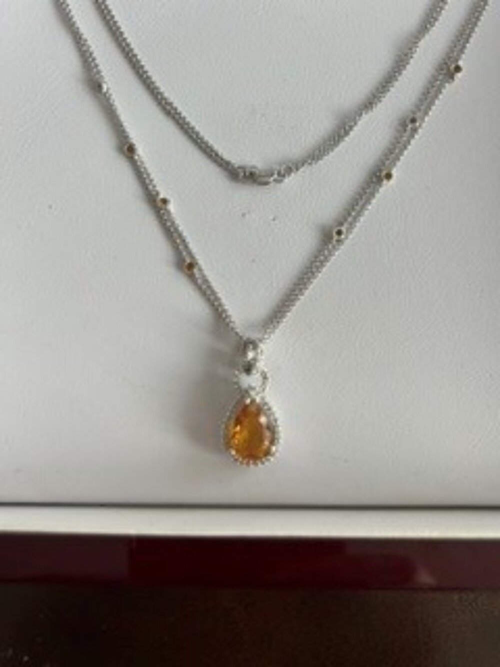 Drop Dangle Pear Shaped Pendant in 14K white gold